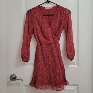 Abercrombie & Fitch Red Mini Wrap Dress Women Size XXS